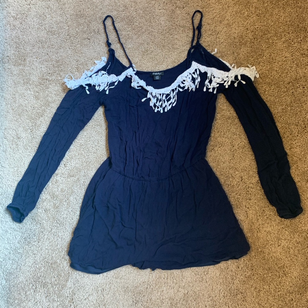 Long Sleeved Navy Romper